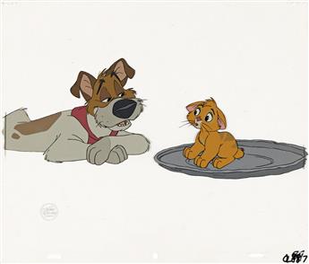 DISNEY STUDIOS Dodger and Oliver.